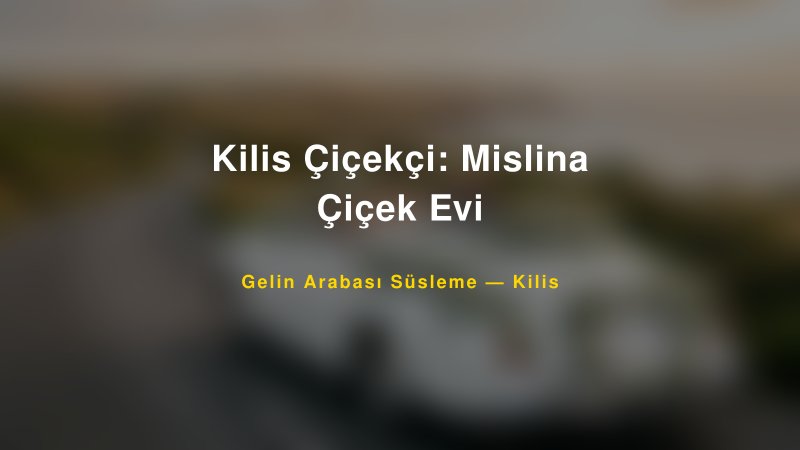 Kilis Çiçekçi: Mislina Çiçek Evi Gelin Arabası Süsleme Fiyatları — 1