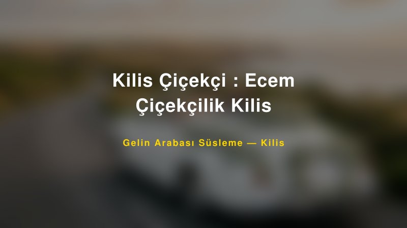 Kilis Çiçekçi : Ecem Çiçekçilik Kilis Gelin Arabası Süsleme Fiyatları